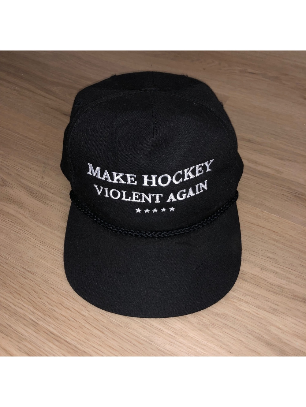 MAKE HOCKEY VIOLENT AGAIN GENTLEMEN ROPE SNAPBACK HAT CAP BLACK VINTAGE RARE